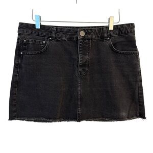 ASOS | Women's Black Button Fly Denim Mini Skirt Size 10